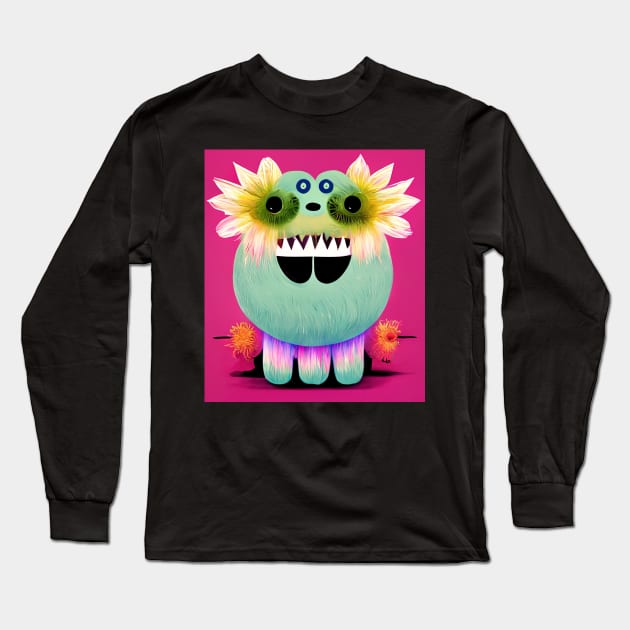 Cute flower monster Long Sleeve T-Shirt by Fluffypunk